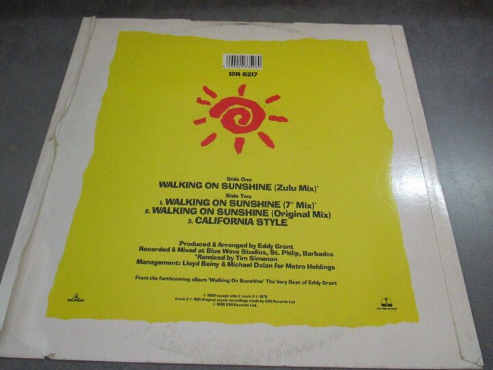 Eddy Grant - Walking On Sunshine - Parlophone 1989 - Uk