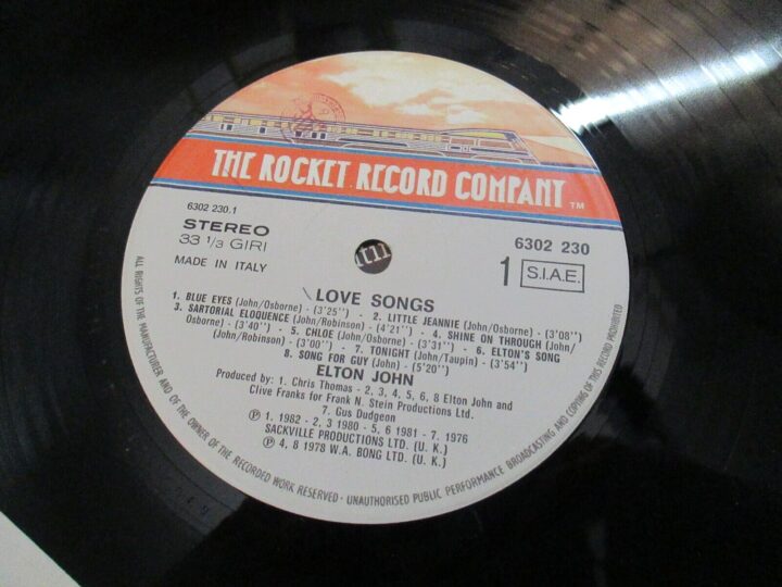 Elton John - Love Songs - Lp - Polygram 1982 - Italy