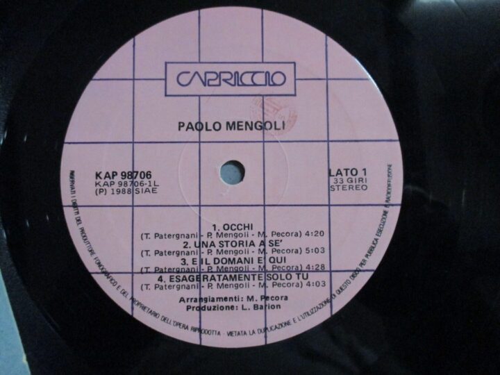 Paolo Mengoli - Omonimo - Lp