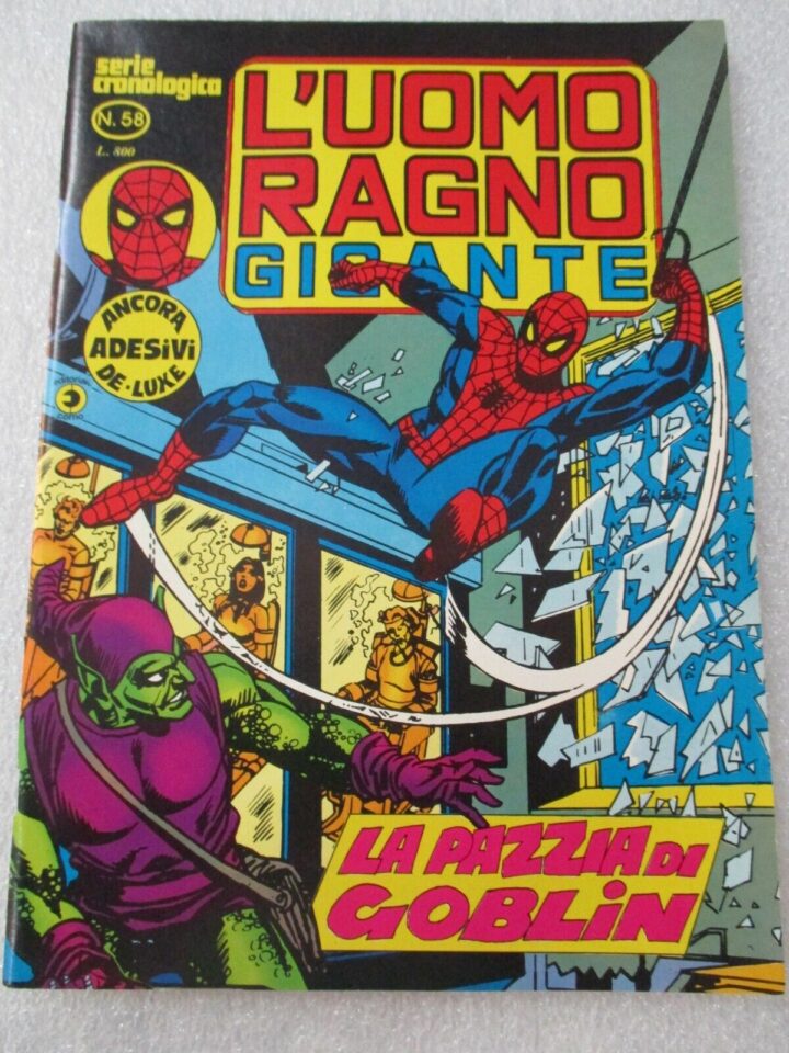 L'uomo Ragno Gigante N° 58 + Adesivi - Ed. Corno 1981