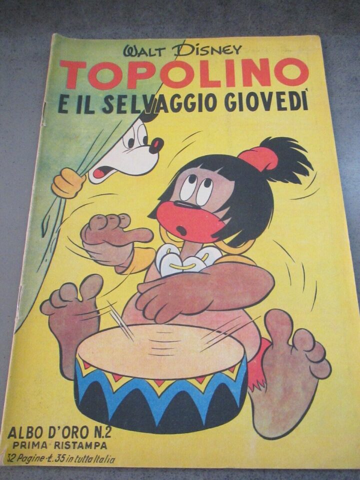 Albo D'oro N° 2 Prima Ristampa 30/6/1950 - Topolino E Il Selvaggio Giovedi'