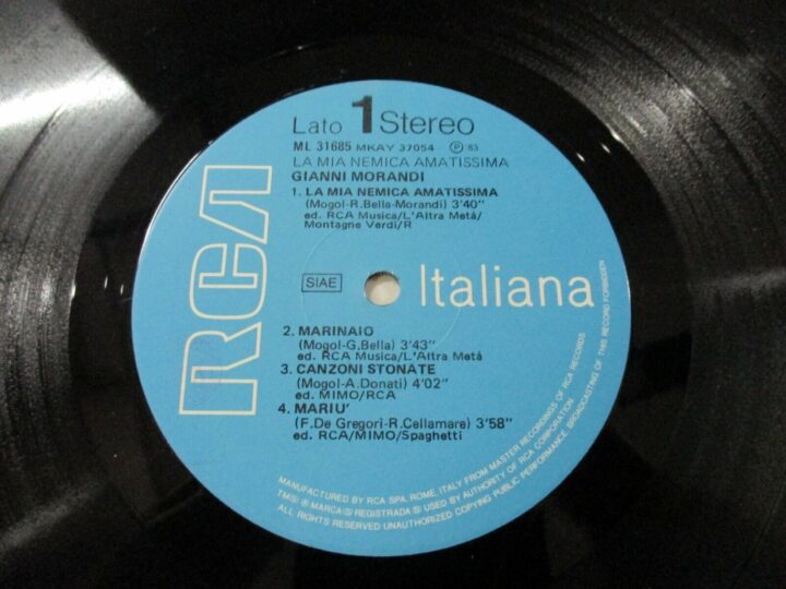 Gianni Morandi - La Mia Nemica Amatissima - Lp 1983