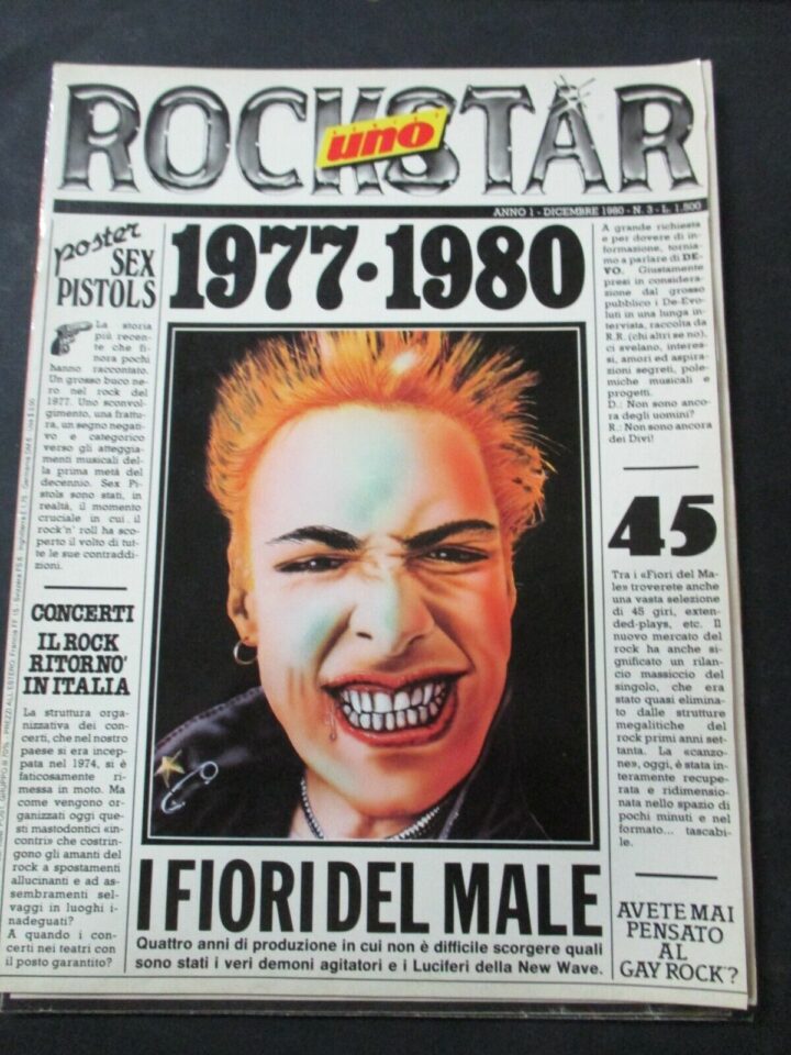 Rockstar N° 3 Anno 1980 - I Fiori Del Male Poster Sex Pistols