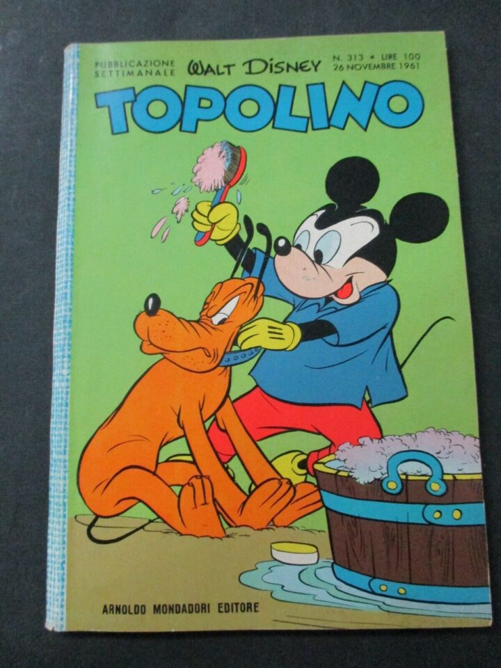 Topolino N° 313 + Figurine E Bollino - 26 Novembre 1961 - Originale - Ottimo