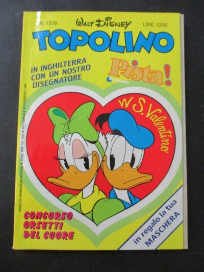 Topolino N° 1576 Copertina Adesiva + Maschera Adesiva - Mondadori 1986